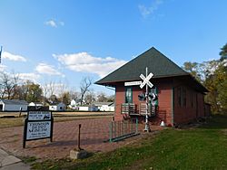 The Chicago, Burlington and Quincy Railroad depot in Thomson in November 2016, serving as a museum.