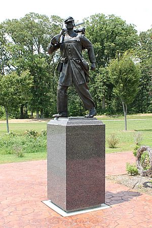 United States Colored Troops Memorial Statue in Lexington Park, Maryland, front view.