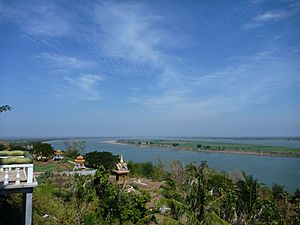 View of Kampong Cham from Hanchey Temple