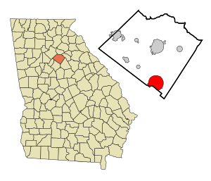 Location in Walton County and the state of Georgia