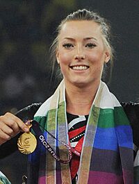 XIX Commonwealth Games-2010 Delhi Winners of Women’s Gymnastics Vault progress, Cairns Imogen of England (Gold).jpg