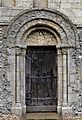 'Berfrestone' (DB) door and tympanum arch St Nicholas Church Barfrestone Kent England 1
