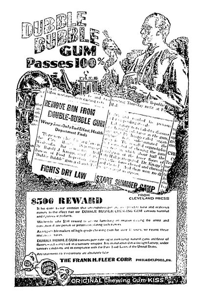 1929 Dubble Bubble ad