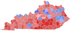 2019 Kentucky gubernatorial election results map by county