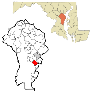 Anne Arundel County Maryland Incorporated and Unincorporated areas Selby-on-the-Bay Highlighted.svg