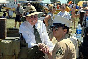 Bob Hoover and vet at Oshkosh 2011