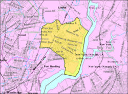 Census Bureau map of Carteret, New Jersey