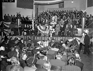 Charles Lindbergh speaking at America First rally