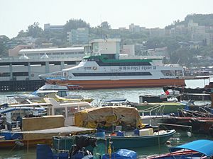 Cheung Chau Ferry Pier with Ferry