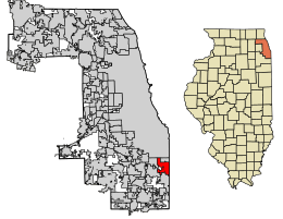 Location of Calumet City in Cook County, Illinois.