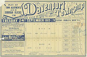 Davenport Township land sale map 1889