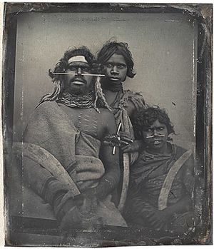 Douglas T Kilburn 'South-east Aboriginal man and two companions' 1847 daguerreotype 7.8