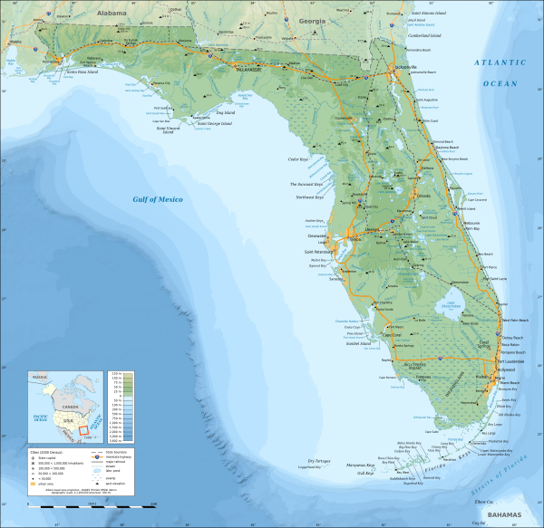 Florida topographic map-en