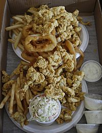 Fried clams from Woodman's of Essex in Essex, Massachusetts