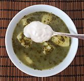 Green borscht spinach smetana