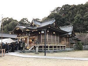 Haiden and Honden of Kasuga Shrine in Kasuga, Fukuoka