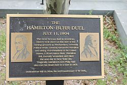 Hamilton-Burr duel sign in Weehawken, NJ IMG 6350