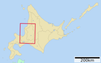 Indicator map for Ishikari and Sorachi Subprefecture in Hokkaido Japan