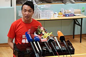 Jimmy Sham speak after District council election wins 20191125