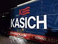 John Kasich campaign bus Hooksett NH 2016