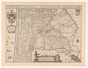 Kaart van de heerlijkheid Bergen Territorii Bergensis accuratissima descriptio (titel op object), RP-P-AO-9A-1