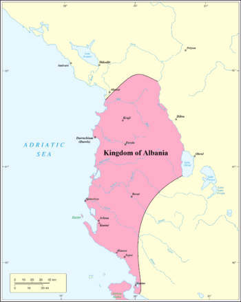 Kingdom of Albania at its maximum extent (1272-1274)