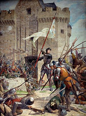 Painting of Joan of Arc at the siege of Orléans