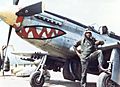 Lt. Daniel "Chappie" James with P-51 in South Korea