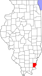 Map of Illinois highlighting Gallatin County