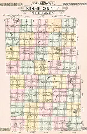 Map of Kidder County, N.D., 1912