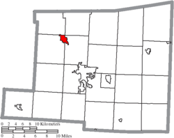 Location of Fredericktown in Knox County