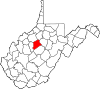 State map highlighting Gilmer County