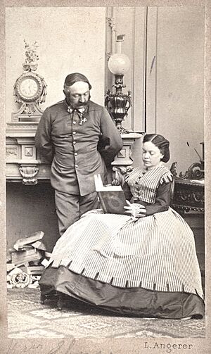 Marie von Ebner-Eschenbach mit ihrem Gemahl