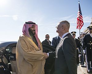 Mohammad bin Salman with James Mattis in Washington - 2018 (40062275145)