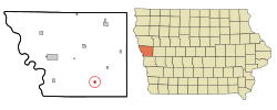 Location of Moorhead, Iowa