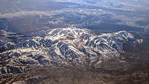 Mount San Gorgonio and Banning aerial