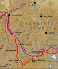 Nez Perce route Big Hole to Camas Meadows