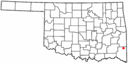 Location of Smithville, Oklahoma