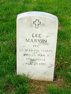 Pfc Lee Marvin cemetery headstone