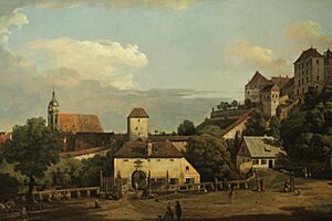 Pirna from the Obertor Gate by Canaletto 1755, Gallery of Old Masters, Dresden