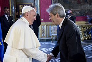 Pope Francis and Paolo Gentiloni