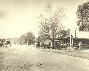 Pozo in the 1870s. The Pozo Saloon is at right.