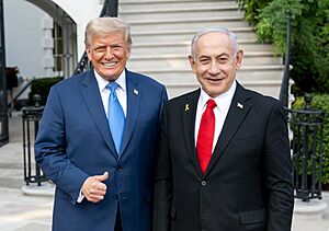 President Donald J. Trump Welcomes Israeli Prime Minister Benjamin Netanyahu to the White House (cropped b)