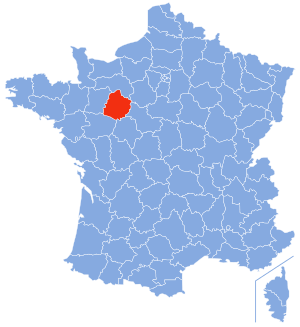 Location of Sarthe in France