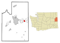Location of the CDP of Greenacres, Washington at the 2000 Census