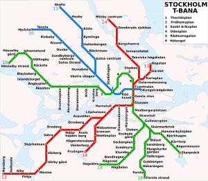 Stockholm metrosystem map