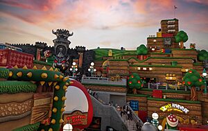 Super Nintendo World Theme Park at USJ Osaka Evening Sky