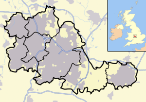 West Midlands outline map with UK