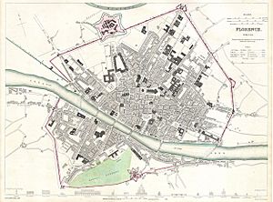 1835 S.D.U.K. City Map or Plan of Florence or Firenze, Italy - Geographicus - Florence-SDUK-1835