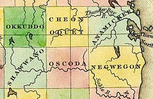 1842 Okkuddo Cheonoquet Anamickee Shawwano Oscoda Negwegon counties Michigan